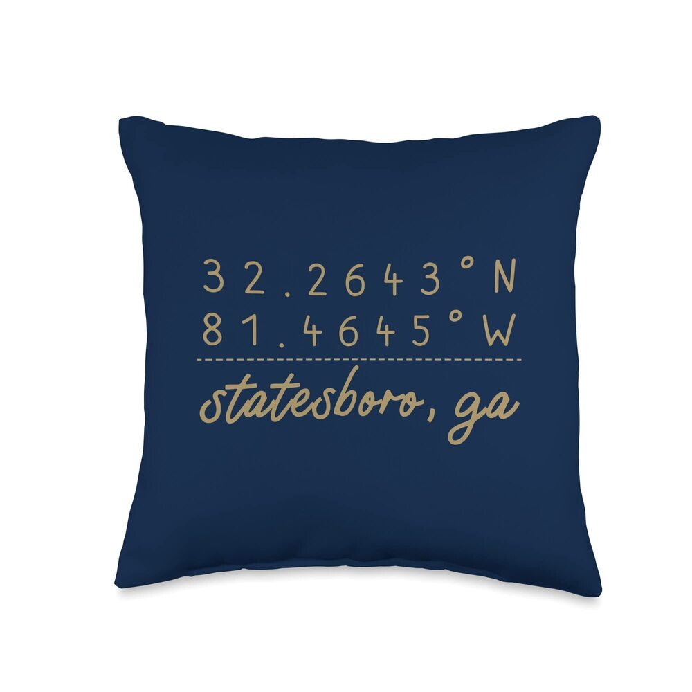 9808 Statesboro Georgia Home State Throw Pillow
